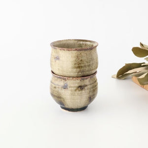 Japase Cup Gray and Green Botom | Yunomi Mino Ware