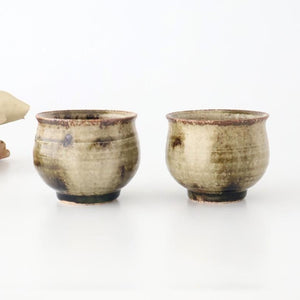 Japase Cup Gray and Green Botom | Yunomi Mino Ware