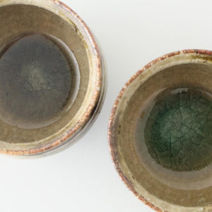Japase Cup Gray and Green Botom | Yunomi Mino Ware