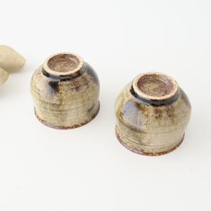 Japase Cup Gray and Green Botom | Yunomi Mino Ware