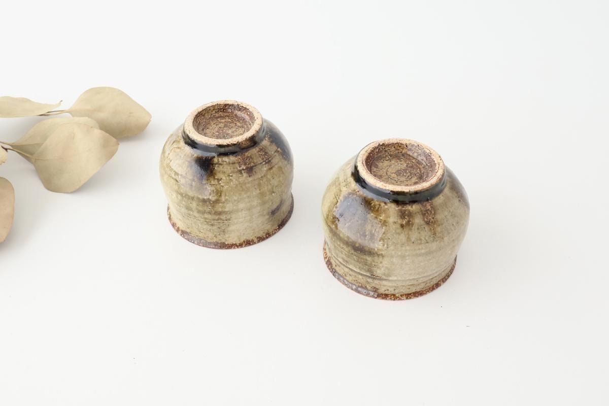 Japase Cup Gray and Green Botom | Yunomi Mino Ware