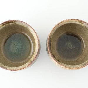 Japase Cup Gray and Green Botom | Yunomi Mino Ware