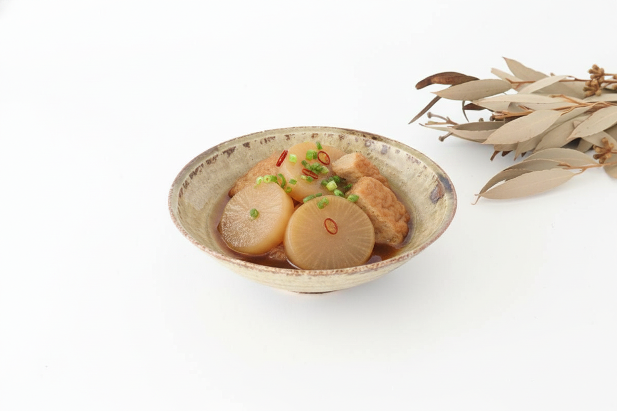 Flat Bowl Gray and Green Bottom | Serving Bowl Mino Ware