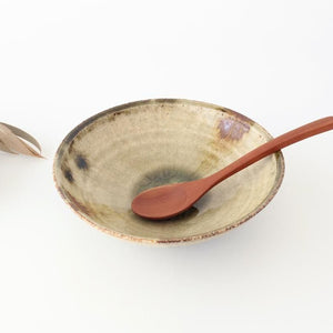 Flat Bowl Gray and Green Bottom | Serving Bowl Mino Ware