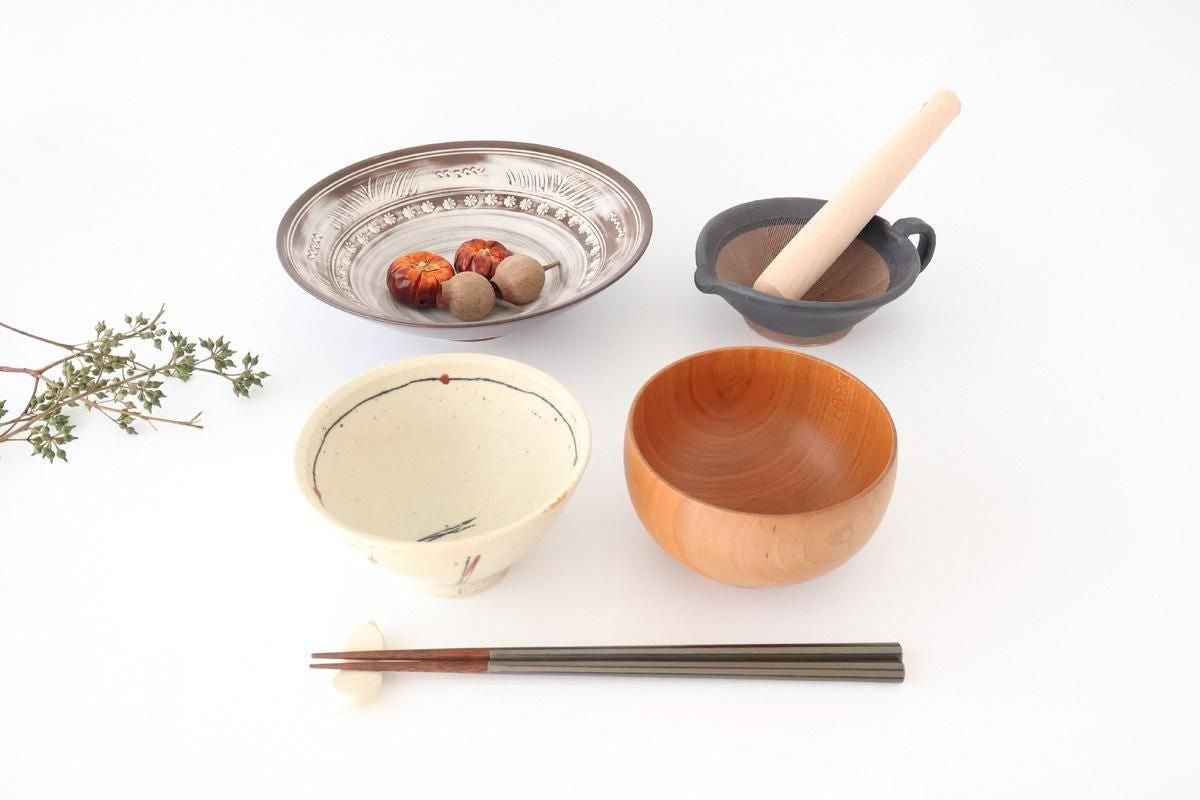 Rice Bowl Black Lines | Mino Ware