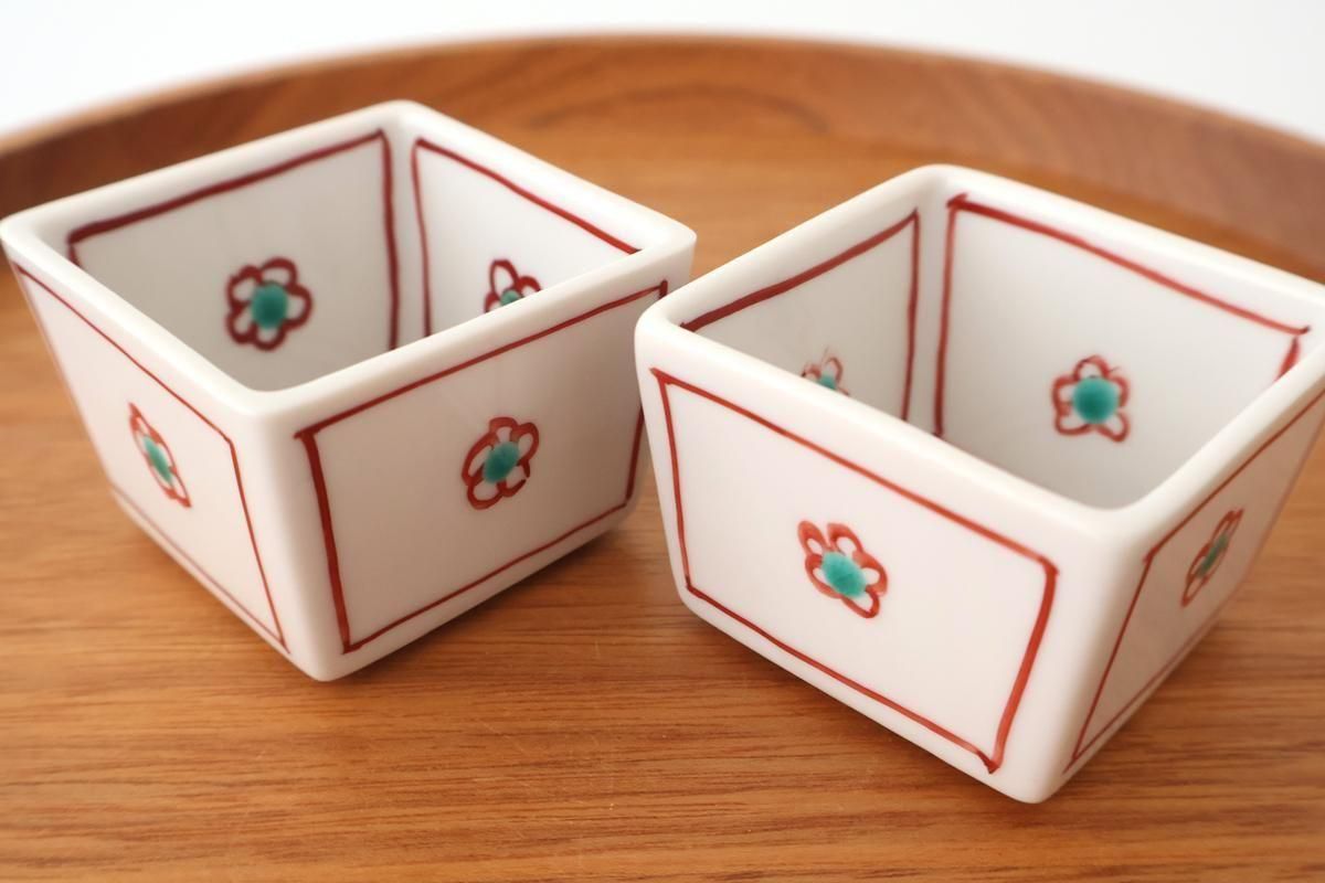 Biseki Kiln Square Small Bowl Plum | Kobachi Kutani Ware