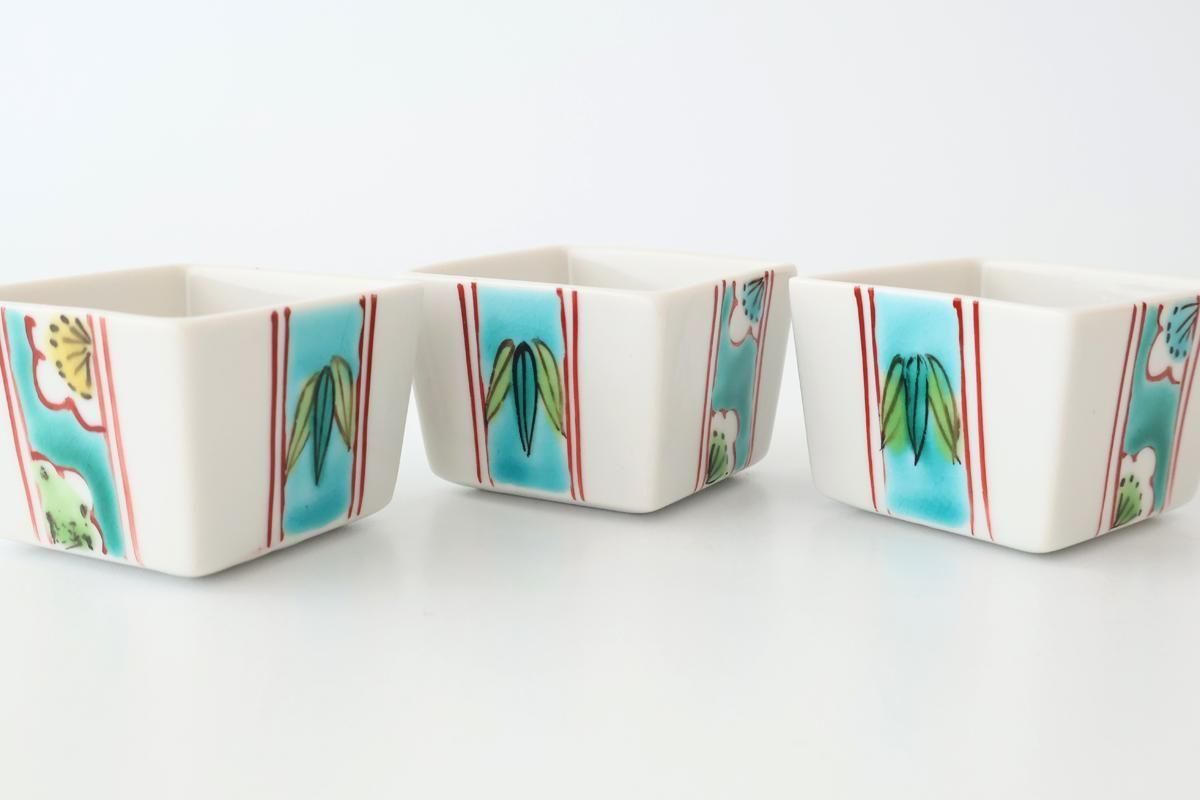 Biseki Kiln Square Small Bowl Shochikubai | Kobachi Kutani Ware