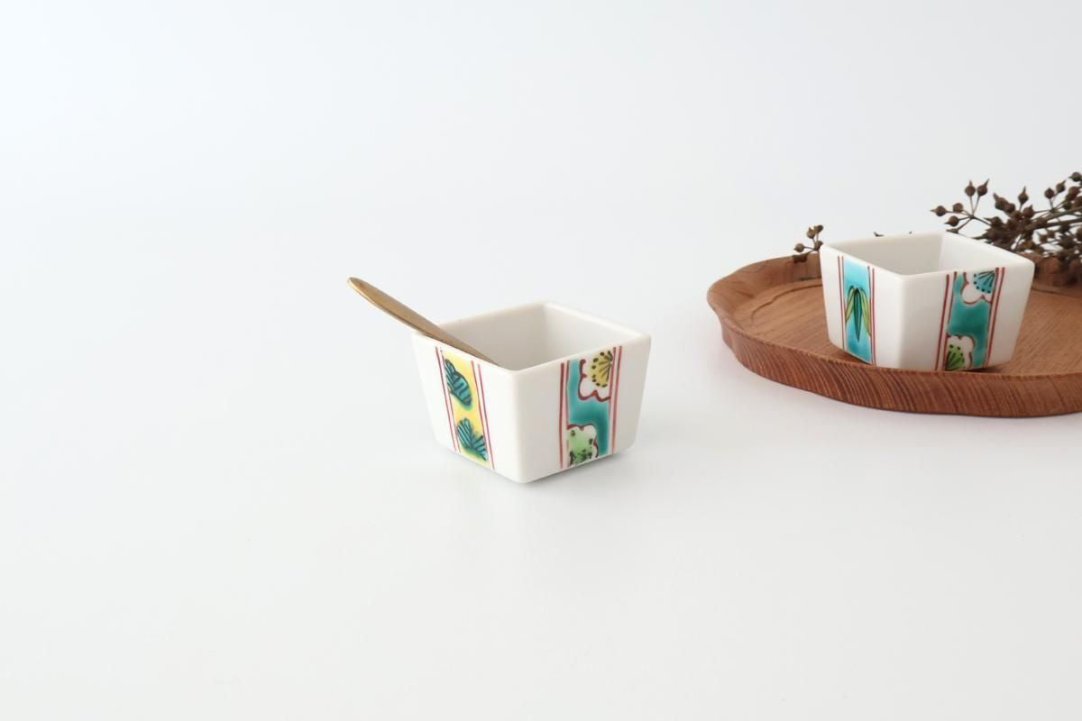 Biseki Kiln Square Small Bowl Shochikubai | Kobachi Kutani Ware