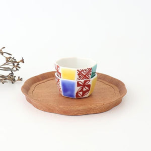 Biseki Kiln Octagonal Bowl Kimono Pattern| Kobachi Kutani Ware