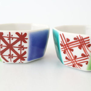 Biseki Kiln Octagonal Bowl Kimono Pattern| Kobachi Kutani Ware