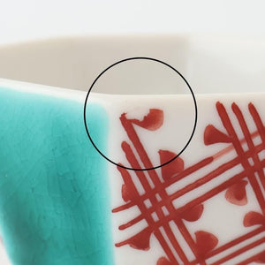 Biseki Kiln Octagonal Bowl Kimono Pattern| Kobachi Kutani Ware