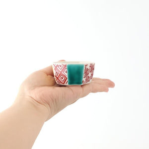 Biseki Kiln Octagonal Bowl Kimono Pattern| Kobachi Kutani Ware