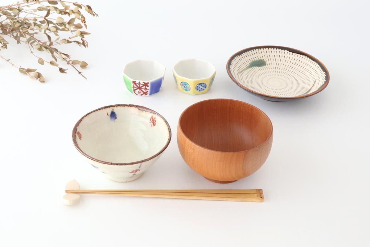 Biseki Kiln Octagonal Bowl Kimono Pattern| Kobachi Kutani Ware