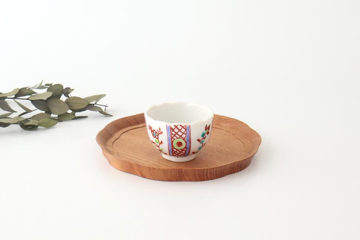 Biseki Kiln Chrysanthemum-shaped Bowl Red Flower | Kobachi Kutani Ware