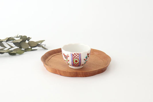 Biseki Kiln Chrysanthemum-shaped Bowl Red Flower | Kobachi Kutani Ware