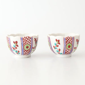 Biseki Kiln Chrysanthemum-shaped Bowl Red Flower | Kobachi Kutani Ware