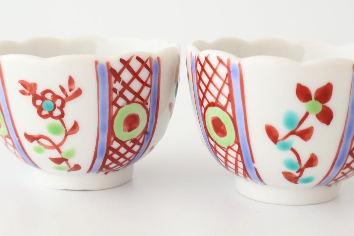 Biseki Kiln Chrysanthemum-shaped Bowl Red Flower | Kobachi Kutani Ware