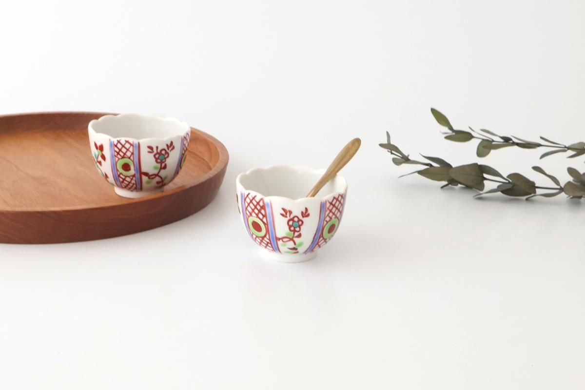 Biseki Kiln Chrysanthemum-shaped Bowl Red Flower | Kobachi Kutani Ware