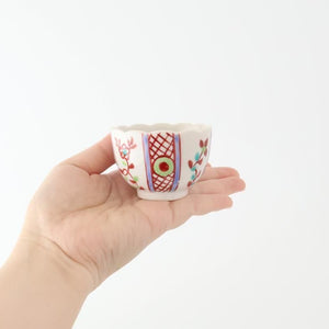 Biseki Kiln Chrysanthemum-shaped Bowl Red Flower | Kobachi Kutani Ware