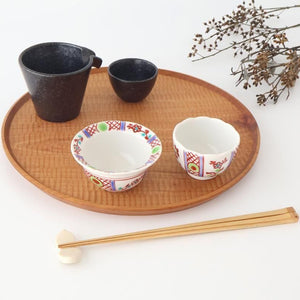 Biseki Kiln Chrysanthemum-shaped Bowl Red Flower | Kobachi Kutani Ware