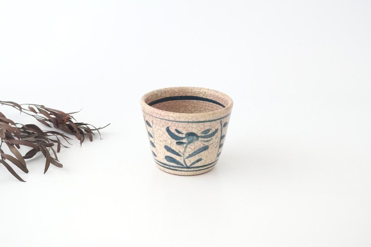 Kitagama Kasen Hiroshige Kato Soba Choko Blue Flower | Free Cup Seto Ware