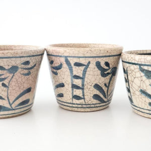 Kitagama Kasen Hiroshige Kato Soba Choko Blue Flower | Free Cup Seto Ware