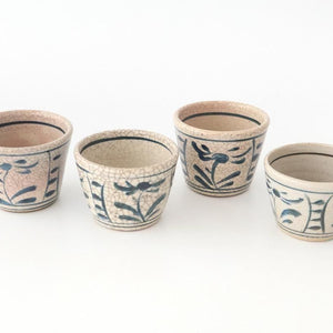 Kitagama Kasen Hiroshige Kato Soba Choko Blue Flower | Free Cup Seto Ware