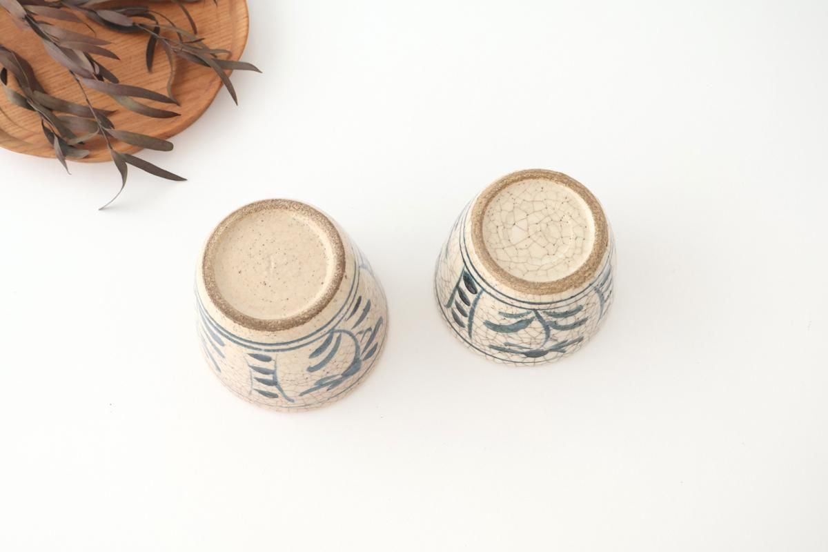 Kitagama Kasen Hiroshige Kato Soba Choko Blue Flower | Free Cup Seto Ware