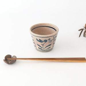 Kitagama Kasen Hiroshige Kato Soba Choko Blue Flower | Free Cup Seto Ware