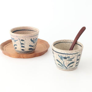 Kitagama Kasen Hiroshige Kato Soba Choko Blue Flower | Free Cup Seto Ware