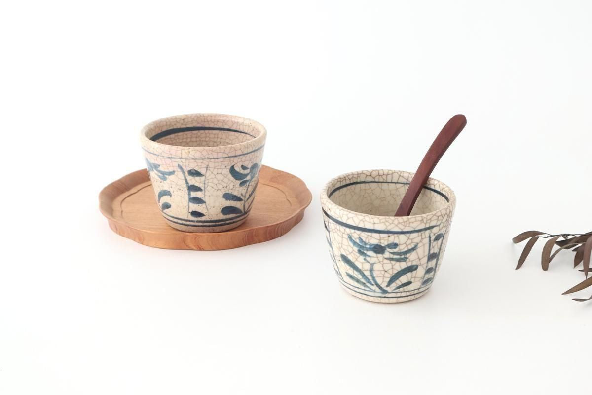 Kitagama Kasen Hiroshige Kato Soba Choko Blue Flower | Free Cup Seto Ware