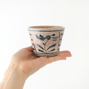 Kitagama Kasen Hiroshige Kato Soba Choko Blue Flower | Free Cup Seto Ware