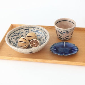 Kitagama Kasen Hiroshige Kato Soba Choko Blue Flower | Free Cup Seto Ware
