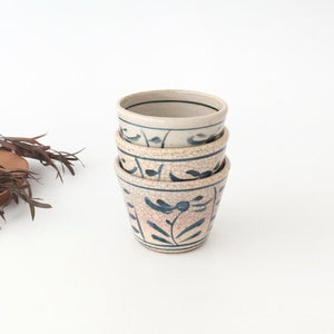 Kitagama Kasen Hiroshige Kato Soba Choko Blue Flower | Free Cup Seto Ware