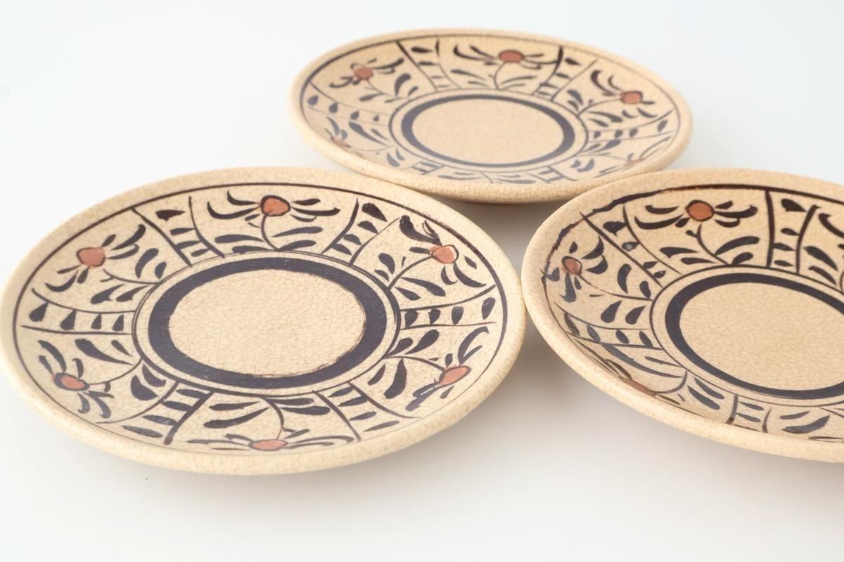 Kitagama Kasen Hiroshige Kato Round Plate Akae 18cm/7.1in | Seto Ware