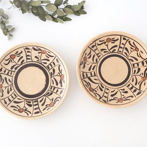 Kitagama Kasen Hiroshige Kato Round Plate Akae 18cm/7.1in | Seto Ware