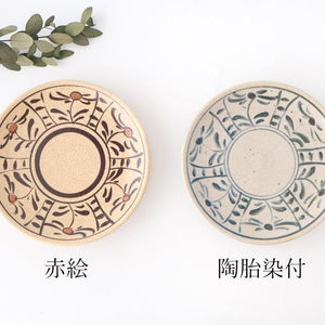 Kitagama Kasen Hiroshige Kato Round Plate Akae 18cm/7.1in | Seto Ware