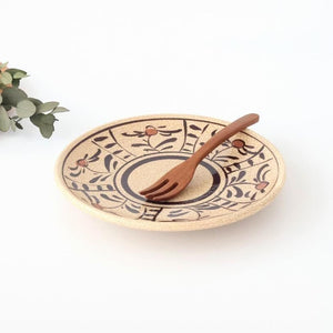 Kitagama Kasen Hiroshige Kato Round Plate Akae 18cm/7.1in | Seto Ware