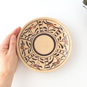 Kitagama Kasen Hiroshige Kato Round Plate Akae 18cm/7.1in | Seto Ware