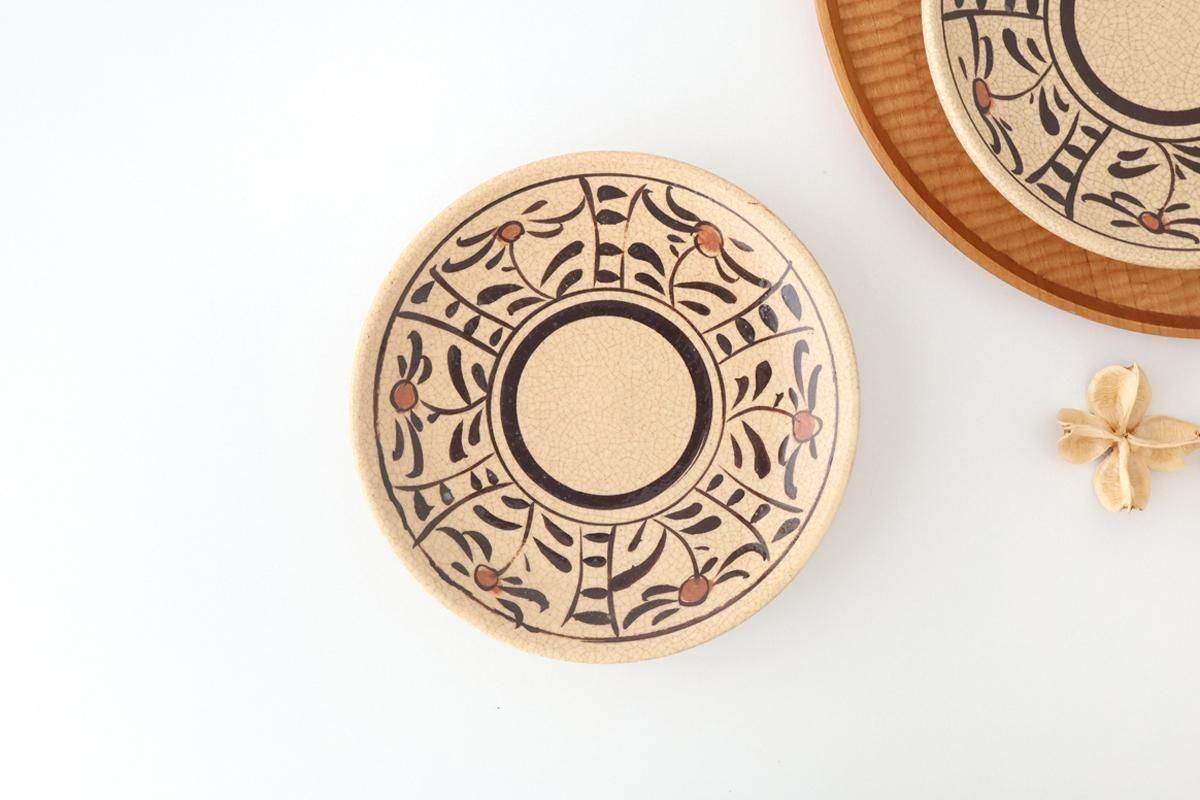 Kitagama Kasen Hiroshige Kato Round Plate Akae 18cm/7.1in | Seto Ware