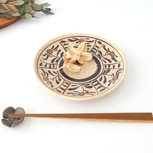 Kitagama Kasen Hiroshige Kato Round Plate Akae 18cm/7.1in | Seto Ware