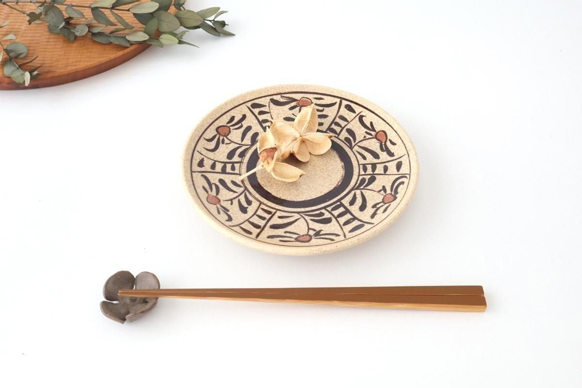 Kitagama Kasen Hiroshige Kato Round Plate Akae 18cm/7.1in | Seto Ware