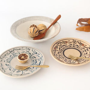 Kitagama Kasen Hiroshige Kato Round Plate Akae 18cm/7.1in | Seto Ware