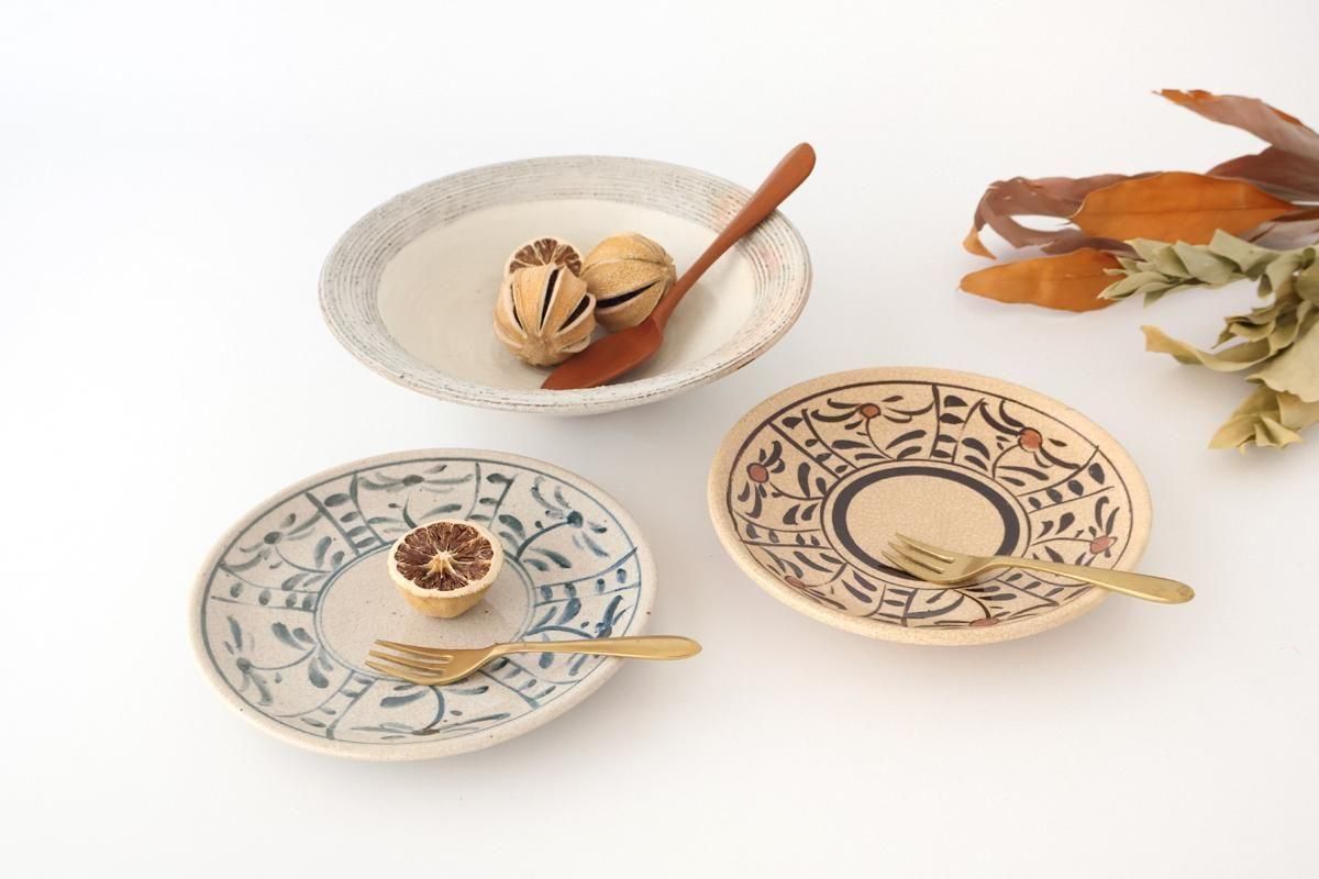 Kitagama Kasen Hiroshige Kato Round Plate Akae 18cm/7.1in | Seto Ware