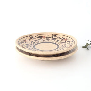 Kitagama Kasen Hiroshige Kato Round Plate Akae 18cm/7.1in | Seto Ware