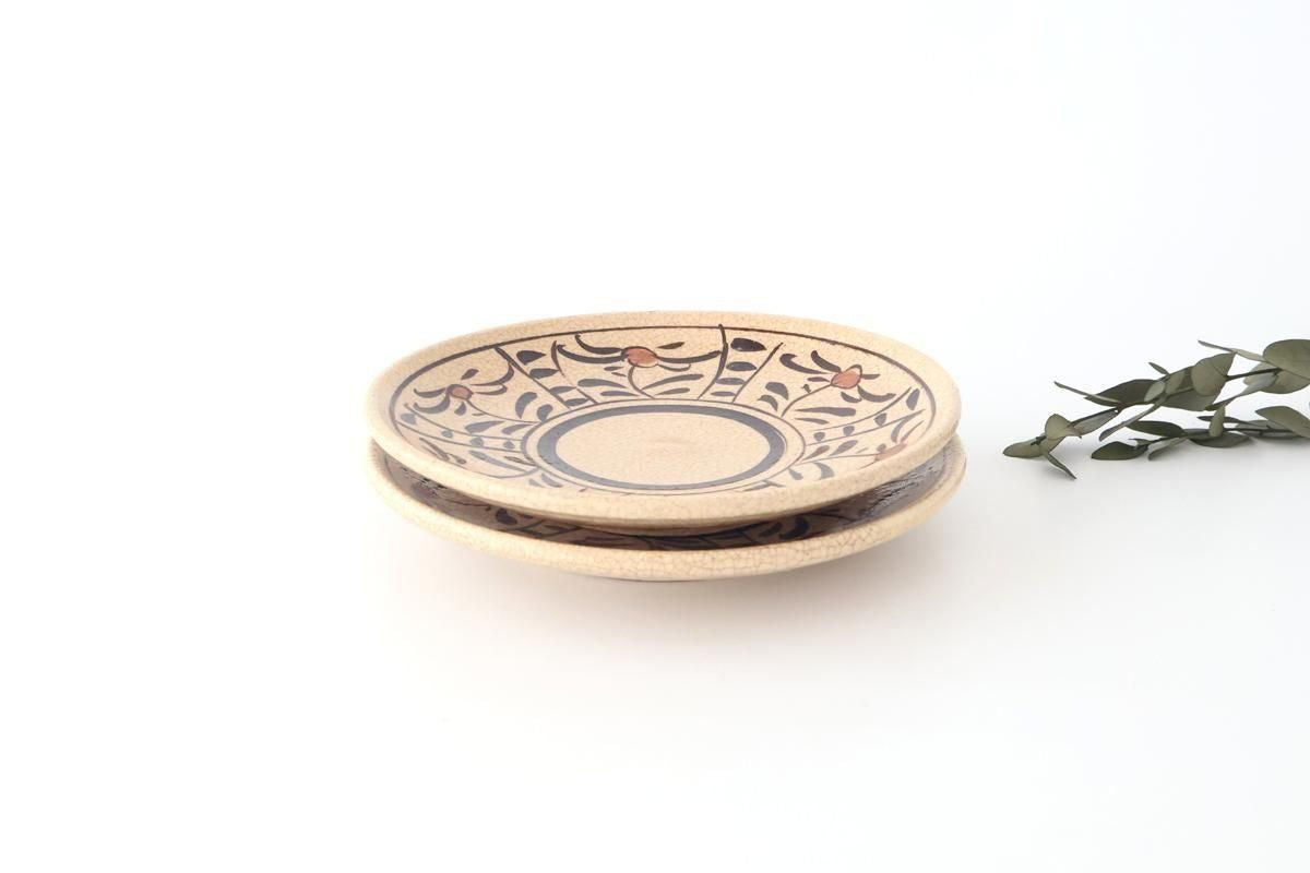 Kitagama Kasen Hiroshige Kato Round Plate Akae 18cm/7.1in | Seto Ware