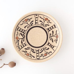 Kitagama Kasen Hiroshige Kato Round Plate Akae 21cm/8.3in | Seto Ware