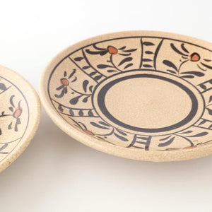 Kitagama Kasen Hiroshige Kato Round Plate Akae 21cm/8.3in | Seto Ware