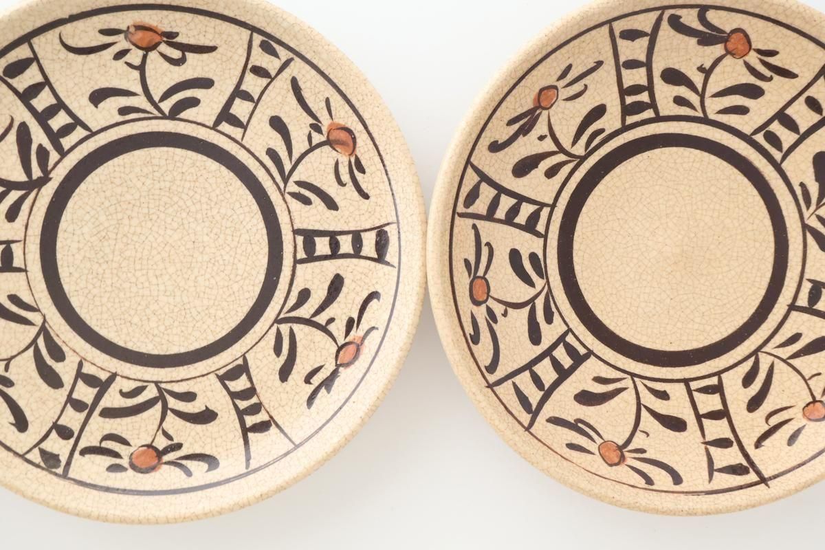 Kitagama Kasen Hiroshige Kato Round Plate Akae 21cm/8.3in | Seto Ware