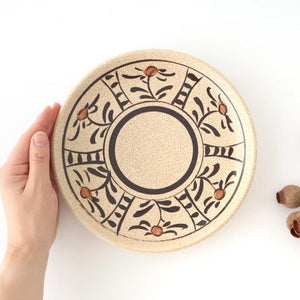 Kitagama Kasen Hiroshige Kato Round Plate Akae 21cm/8.3in | Seto Ware